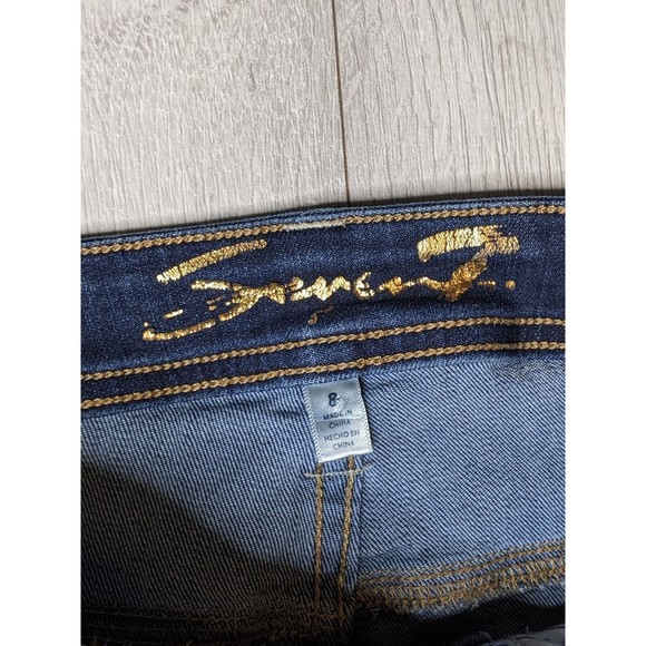 Womens SEVEN 7 Madison Skinny Dark Blue Denim  Jeans  Sz 8 Embellished - Picture 3 of 9